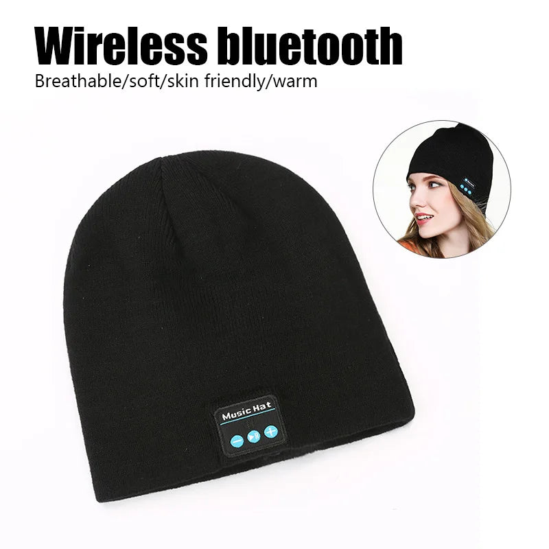 Wireless Bluetooth Headphones Beanie Warm Hat Winter Sport Music Cap Headset with Mic Speaker for Xiaomi Huawei Redmi Iphone