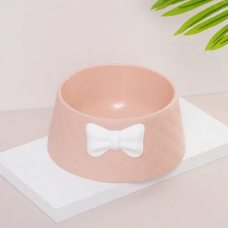  Lovely Bowknot Puppy Feeder Dish Bowl