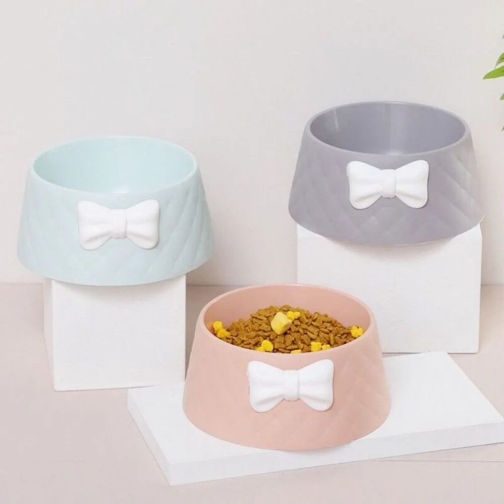  Lovely Bowknot Puppy Feeder Dish Bowl